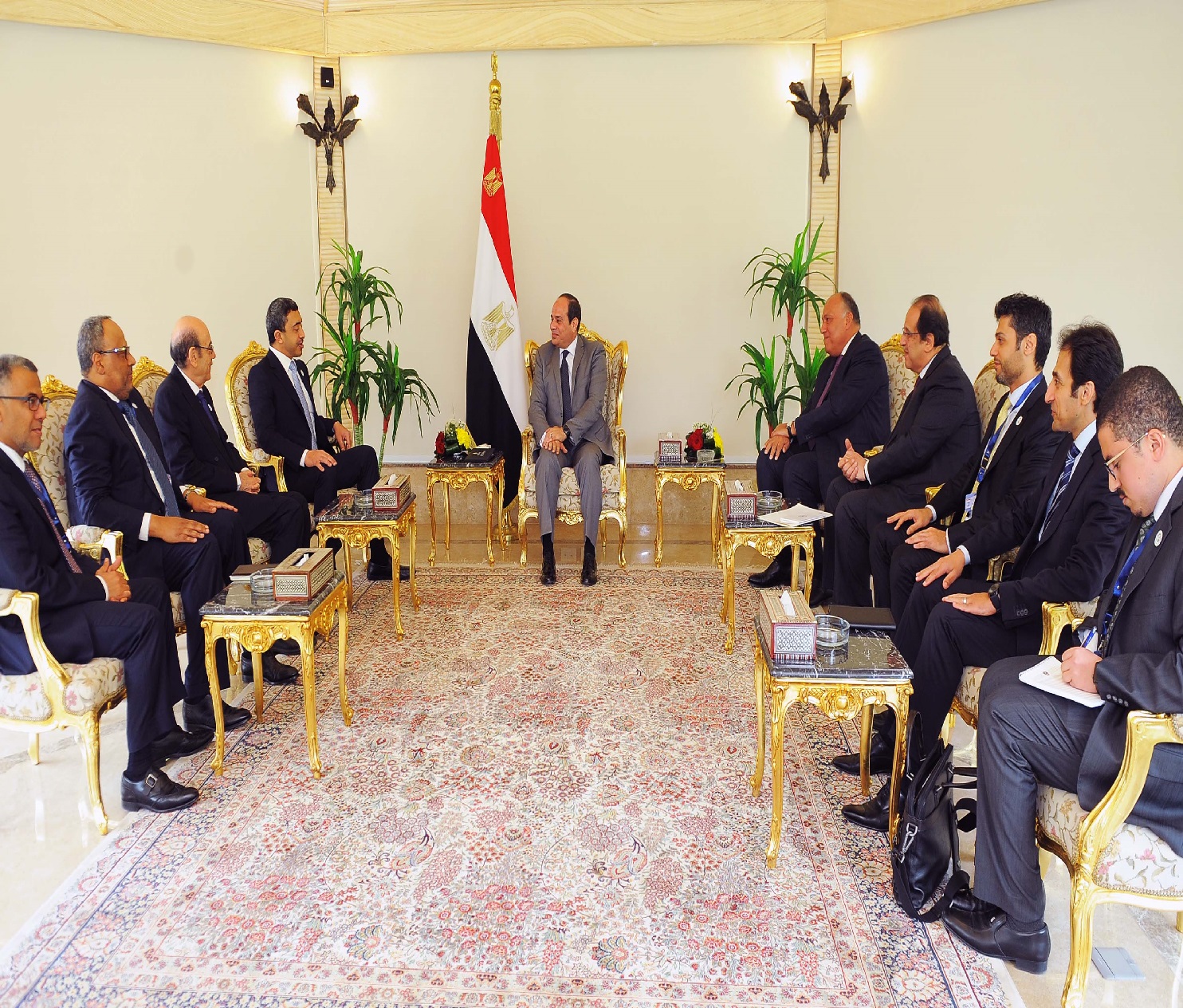الرئيس المصرى يستقبل وزير الخارجية الاماراتي