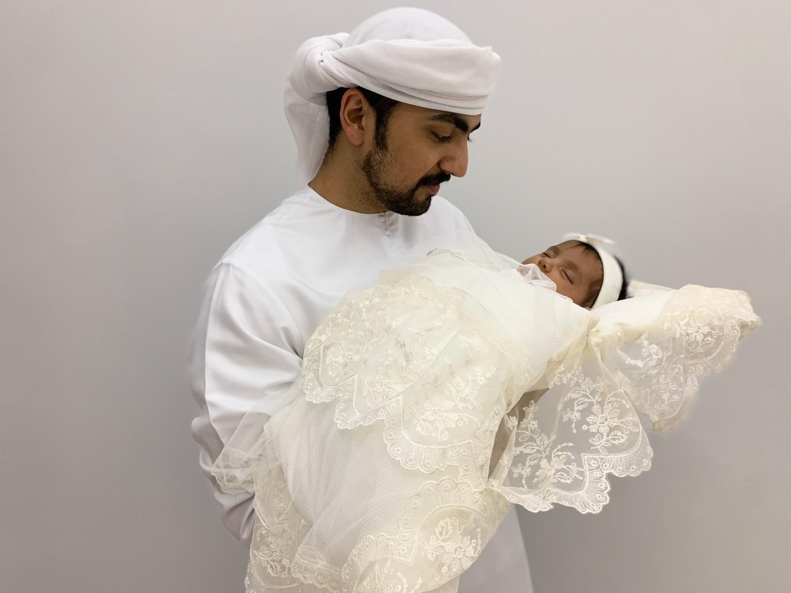 Two-month-old Zeina Al Amiri, the child of Dr. Abdullah Al Amiri