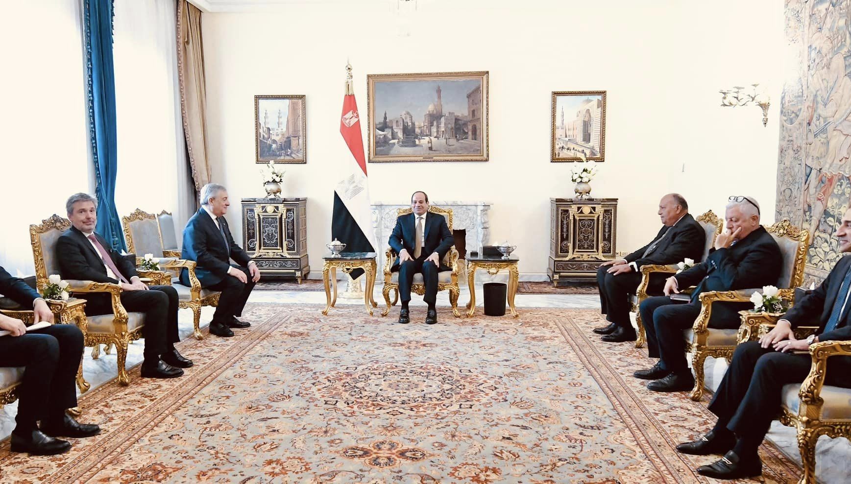 لقاء الرئيس المصري ووزير الخارجية الإيطالي