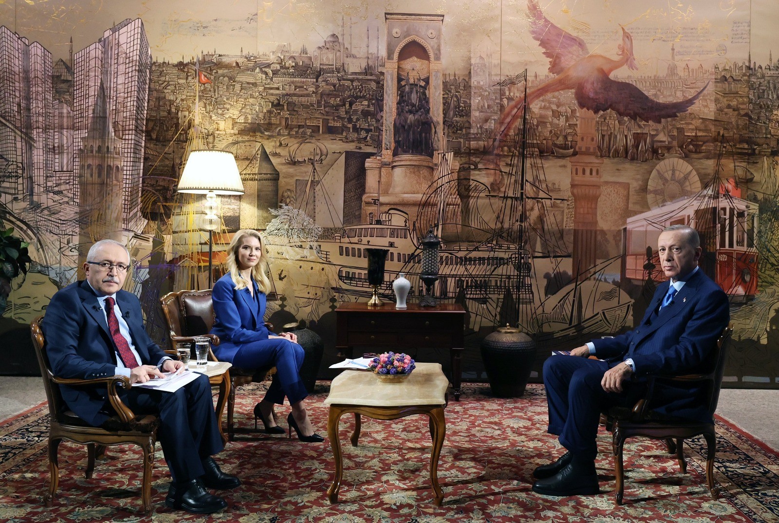 أردوغان خلال المقابلة على شبكة تي آر تي