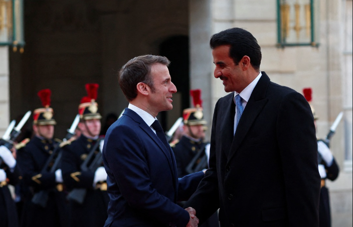 أمير قطر ورئيس فرنسا
