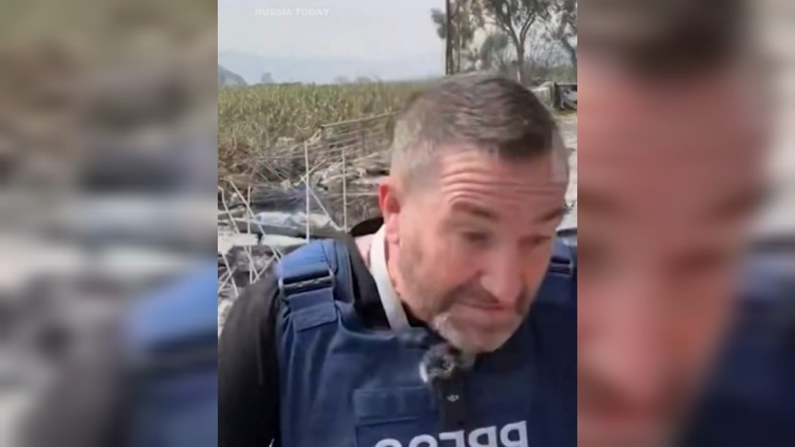 سقوط صاروخ بجوار مراسل