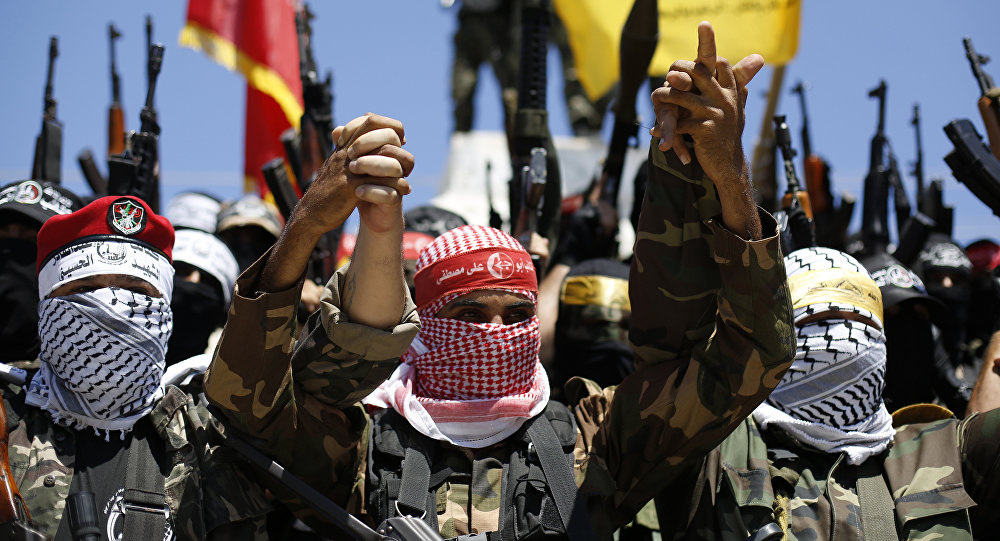 استعراض عسكري للفصائل الفلسطينية 