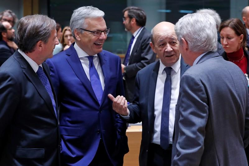جانب من اجتماع وزراء خارجية الاتحاد الأوروبي في بروكسل