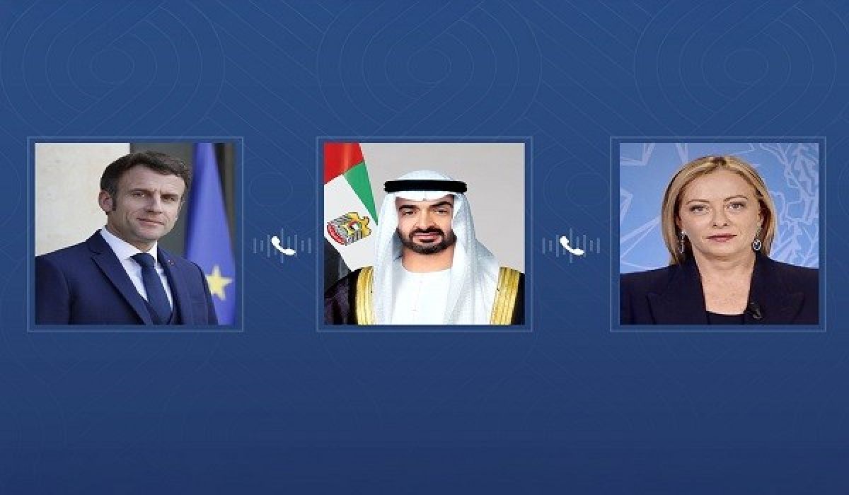 ميلوني ومحمد بن زايد وماكرون