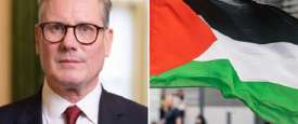 علم فلسطين وكير ستارمر
