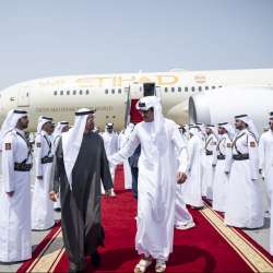 His Highness Sheikh Mohamed bin Zayed Al Nahyan arrived in Doha