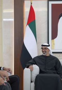 Khaled bin Mohamed bin Zayed meets Chuck Robbins