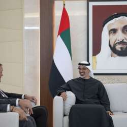 Khaled bin Mohamed bin Zayed meets Chuck Robbins