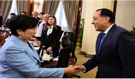 مدبولي يلتقي محافظ طوكيو ويشكرها على الدعم المقدم لتشييد المتحف المصري الكبير