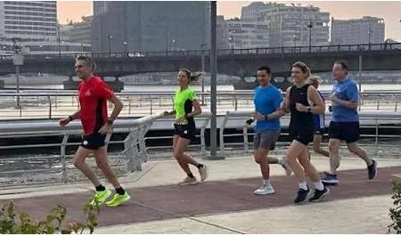 رئيسا وزراء هولندا وبلجيكا يمارسون الرياضة صباحا بممشى أهل الزمالك بالقاهرة
