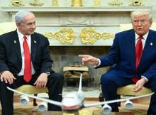 الرئيس الأمريكي دونالد ترامب و رئيس وزراء الاحتلال الإسرائيلي بنيامين نتنياهو