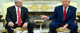 الرئيس الأمريكي دونالد ترامب و رئيس وزراء الاحتلال الإسرائيلي بنيامين نتنياهو
