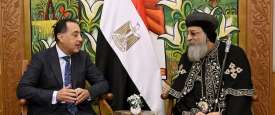 رئيس الوزراء المصري والبابا تواضروس الثاني