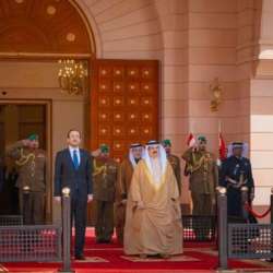 الملك حمد بن عيسى آل خليفة، عاهل مملكة البحرين، والرئيس القبرصي نيكوس خريستودوليدس