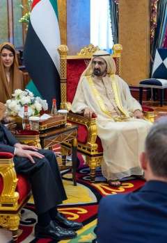 حاكم دبي يستقبل رئيس إيطاليا