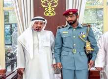 حاكم عجمان والملازم عبيد خليفة عبيد الكعبي