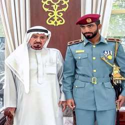 حاكم عجمان والملازم عبيد خليفة عبيد الكعبي