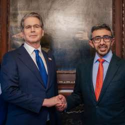 عبدالله بن زايد ووزير الخزانة الأمريكية