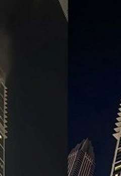 سقوط شظايا على أحد المباني