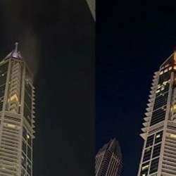 سقوط شظايا على أحد المباني