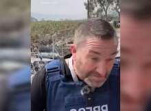 سقوط صاروخ بجوار مراسل