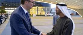 الرئيس الإماراتي ونظيره الصربي