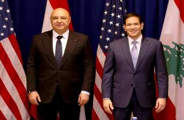 الرئيس اللبناني جوزيف عون ووزير الخارجية الأميركي ماركو روبيو