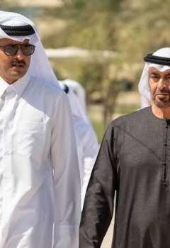 الشيخ محمد بن زايد والشيخ تميم بن حمد - أرشيفية