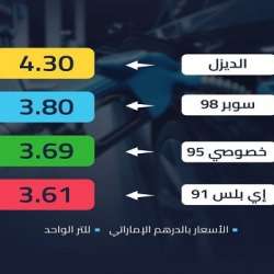 أسعار البنزينة في الأمارات