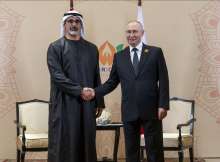 فلاديمير بوتين والشيخ خالد بن محمد بن زايد