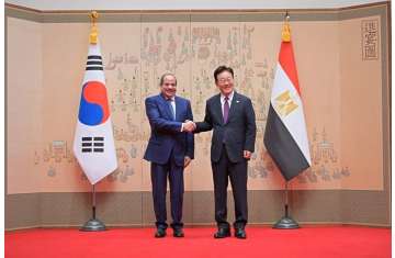 الرئيسان الكوري والمصري