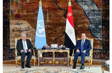 الرئيس المصري وأمين عام الأمم المتحدة