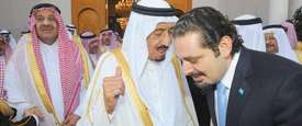الملك سلمان والحريري في لقاء سابق