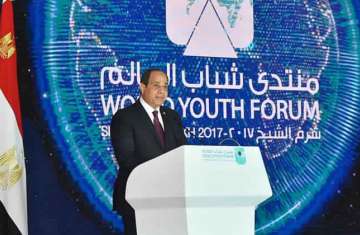السيسي خلال منتدى شباب العالم