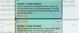 ترامب يثير الجدل بحذف تغريدة حول تظاهرات إيران