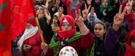 مغربيات يشاركن في تظاهرة ضد التهميش الاجتماعي