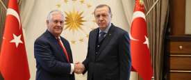اردوغان اثناء لقائه مع وزير الخارجية الامريكي