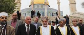  الوزير المسؤول عن الشؤون الخارجية في سلطنة عمان يوسف بن علوي خلال زيارة للأقصى