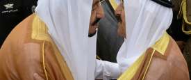الملك سلمان بن عبدالعزيز مع الشيخ صباح الأحمد الجابر