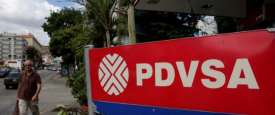 شعار شركة بي.دي.في.إس.ايه في محطة للوقود في كراكاس