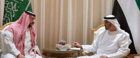 محمد بن زايد يستقبل الأمير خالد بن سلمان