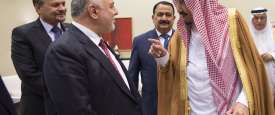 الملك سلمان بن عبد العزيز ورئيس الوزراء العراقي حيدر العبادي