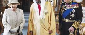 الأمير فيليب وخليفة بن زايد والملكة إليزابيث