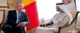 محمد بن زايد ورئيس رومانيا