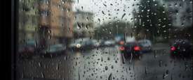 Rain drops on window glass