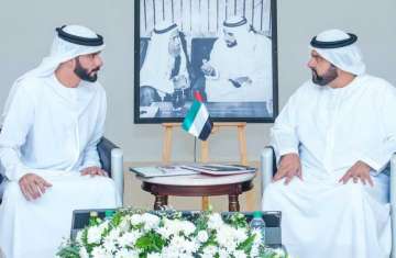 H.H. Sheikh Mohammed bin Hamad bin Mohammed Al Sharqi and  Sheikh Salem bin Khalid Al Qasimi