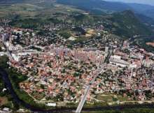 Aerial view of Mitrovica, Kosovo