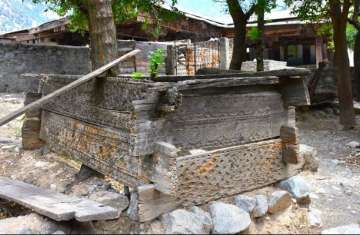 A carved wooden coffin in Seo village (All Pictures by Zulfiqar Ali Kalhoro)