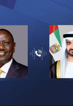 H.H Sheikh Mohamed bin Zayed Al Nahyan received a call with Dr. William Samoei Ruto